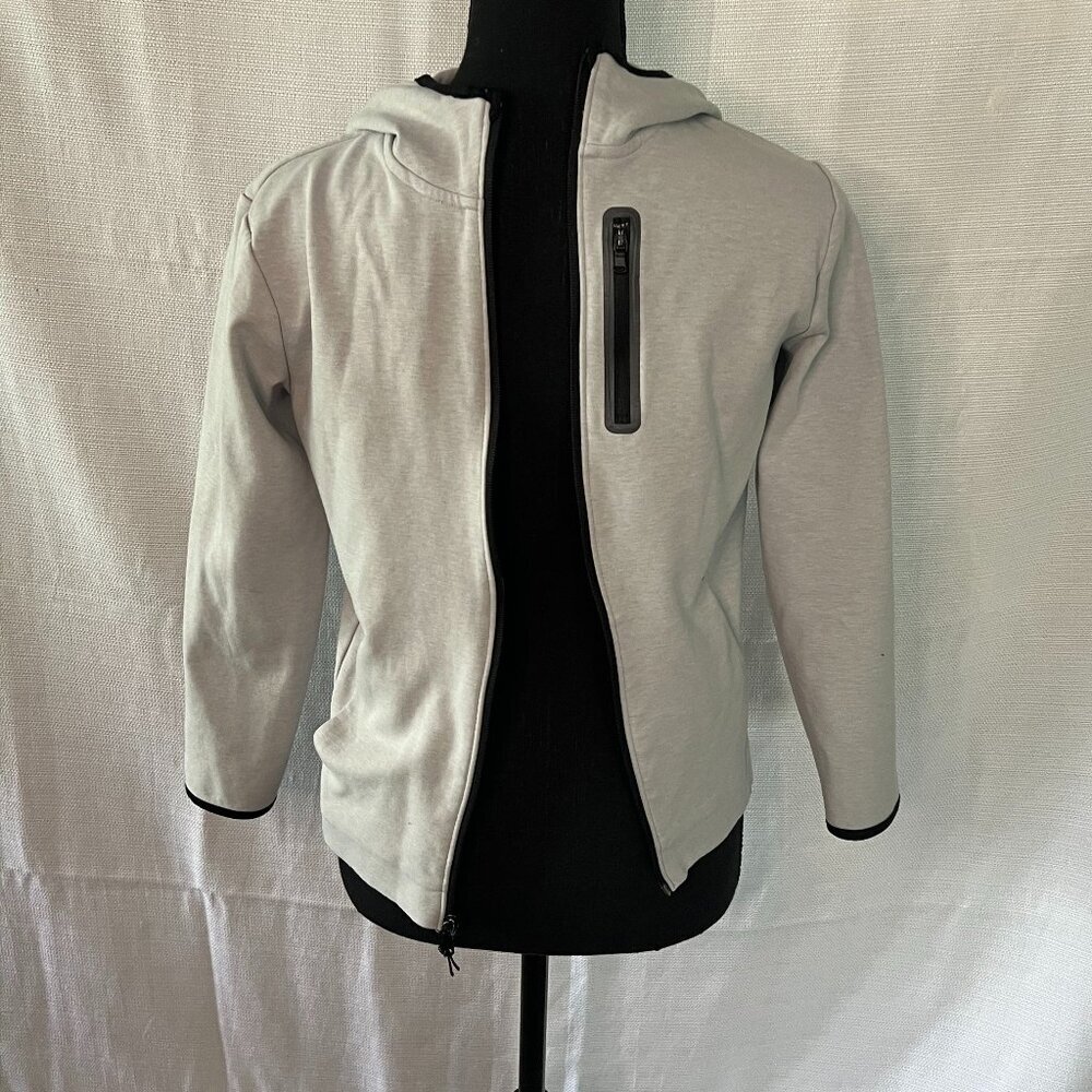 Old Navy Outerwear Silver Dynamic Fleece Zip hooded Jacket Y Large 10/12 - 0402